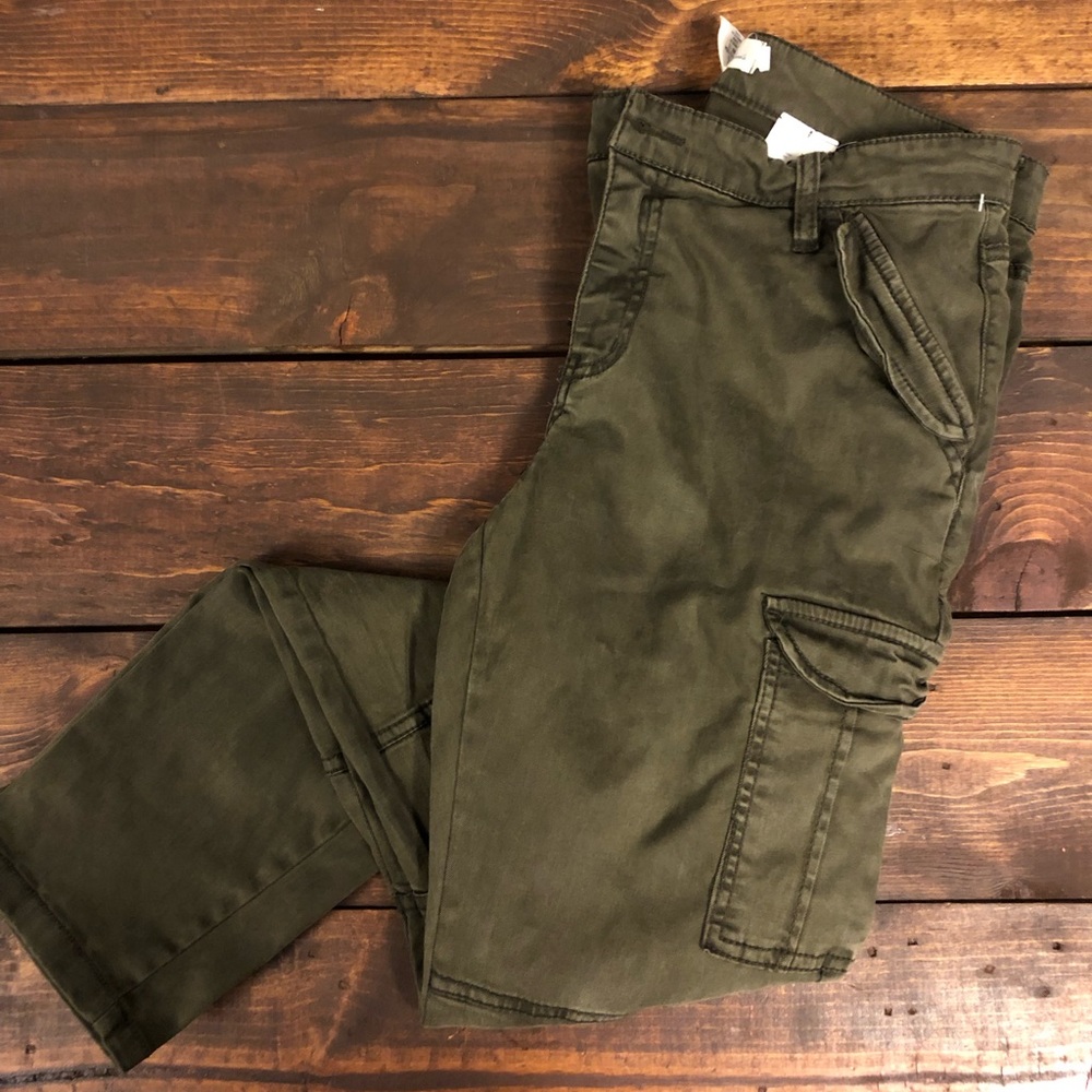 H&M army green Moto skinny pants
